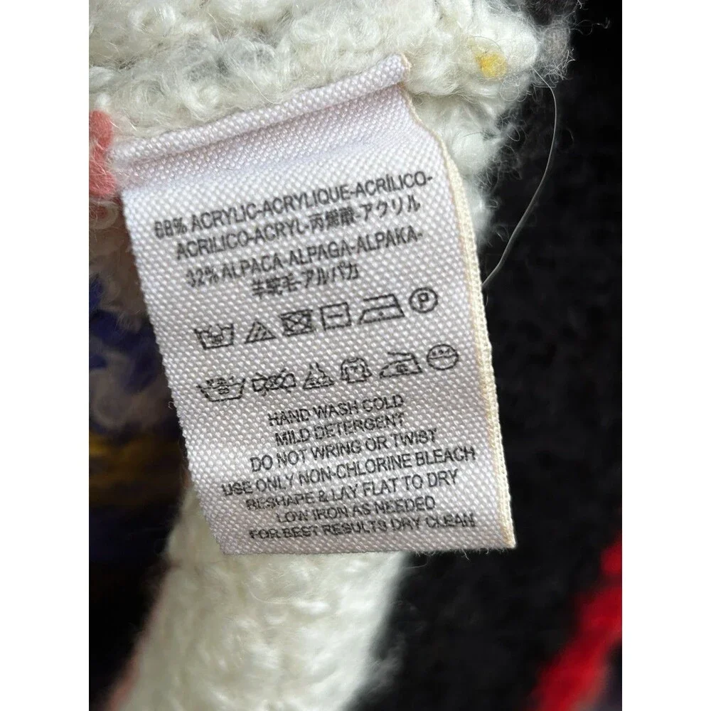 Free People Best Day Ever Alpaca Sweater Size Small Colorful Knit Long Sleeve